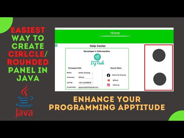 How to create rounded panels in java | circle panels in java | how to create circle jPanel in java.