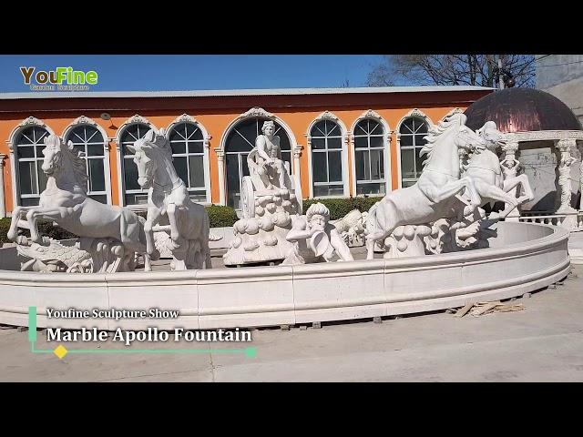 Large Apollo Marble Outdoor Fountain with Horse Statues from You Fine Factory