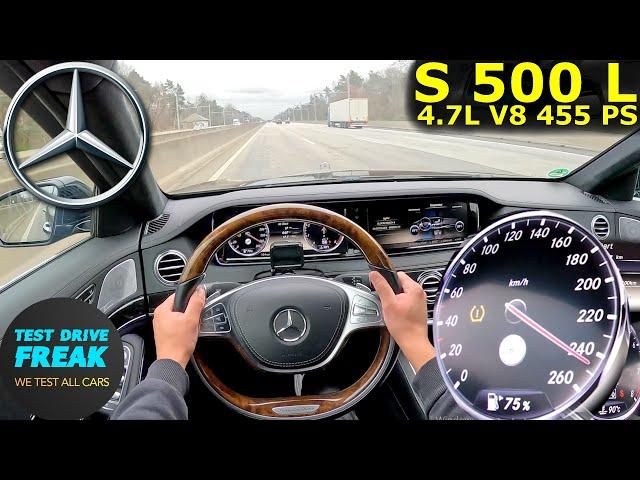 2014 Mercedes S500 L 4.7 V8 455 PS Top Speed POV  with Fuel Consumption Test!