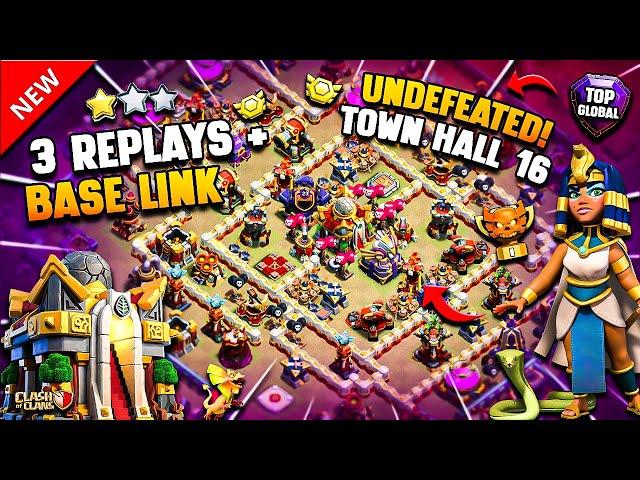 UNDEFEATED TH16 Base Link With 3 Replays ONLY 1 STAR Town Hall 16 | Best Th16 War Base & Legend Base