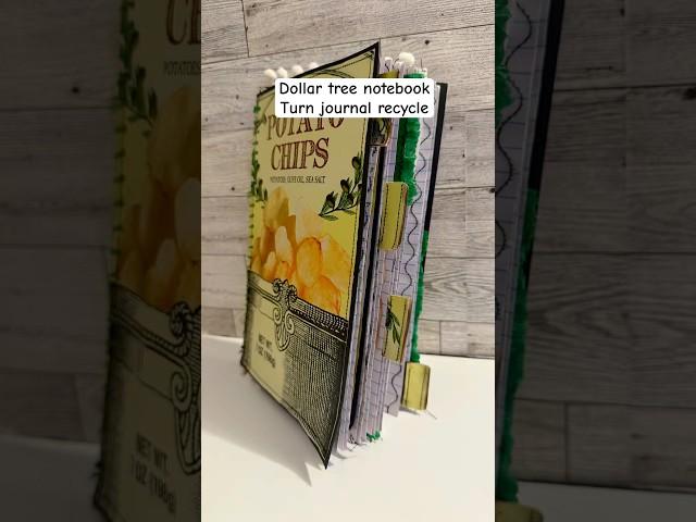 Dollar tree notebook turn journal #journal #recycle #dollartree #chipbags #craftideas #diy