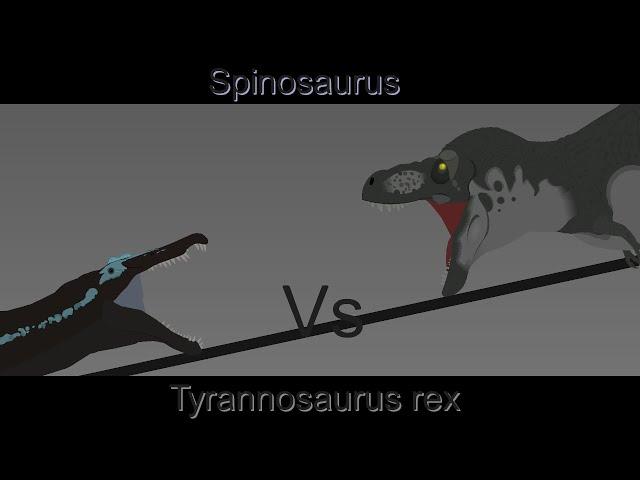 Tyrannosaurus rex vs Spinosaurus Shorts Battle Animation [stick nodes pro]