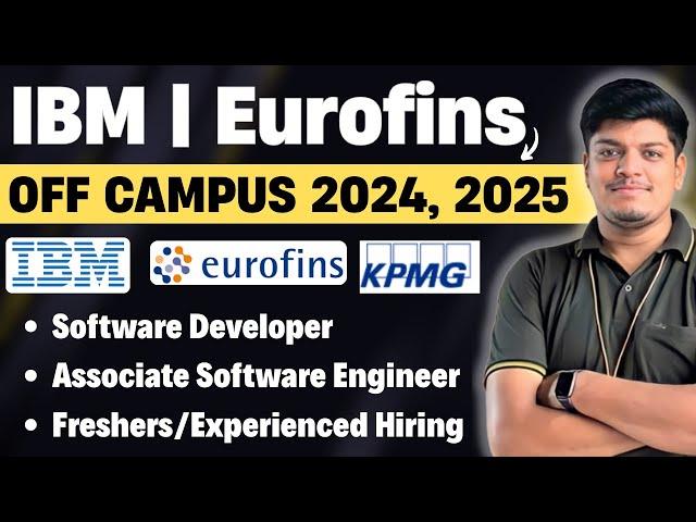 IBM Software Developer, KPMG, Eurofins Off Campus Drive 2025, 2024, 2023, 2022, 2021 BATCH
