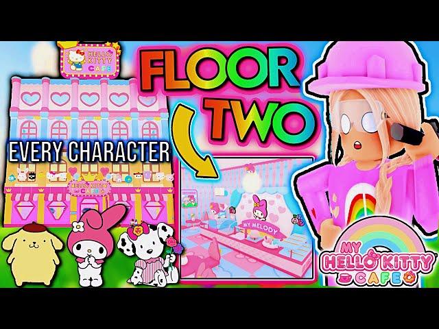 USING EVERY SANRIO CHARACTER DECOR I CAN IN MY HELLO KITTY CAFE! FLOOR 2! ROBLOX BUILD (PART 2)