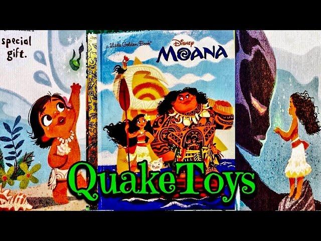 QuakeToys Story Time Disney Moana Movie Little Golden Books Pua Heihei Maui Book Reading