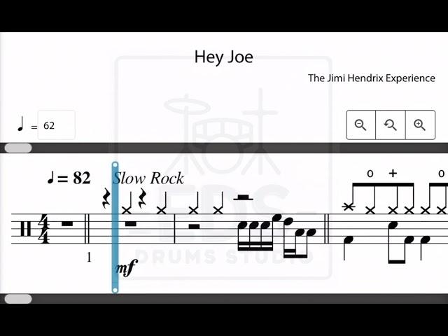 Hey Joe (Practice) Rockschool Drums Classics Grade 5