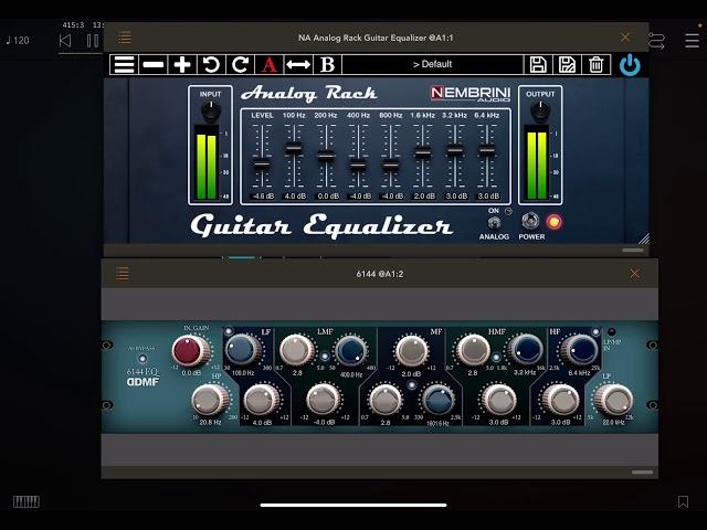 Nembrini Guitar eq vs DDMF 6144 AUV3 eq comparison.