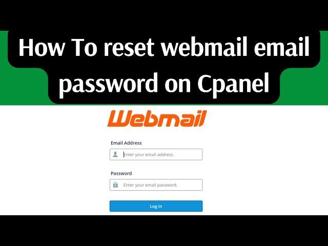 How To reset webmail email password on Cpanel