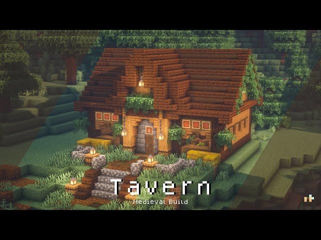 Minecaft: How To Build a Cozy Tavern  Medieval Build | Snishinka