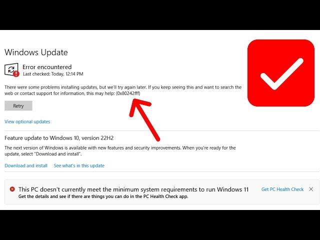 Fix windows 10 there were some problems installing updates but we'll try again later 0x80242fff