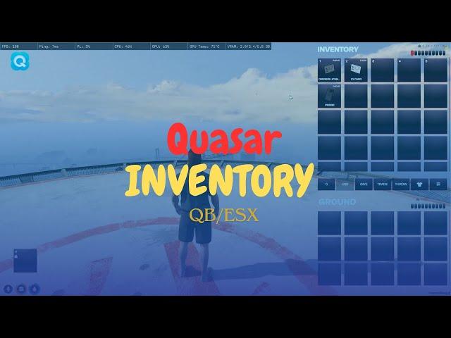 QBCore / ESX - Quasar Inventory Script I Install & Showcase I FiveM Tutorial