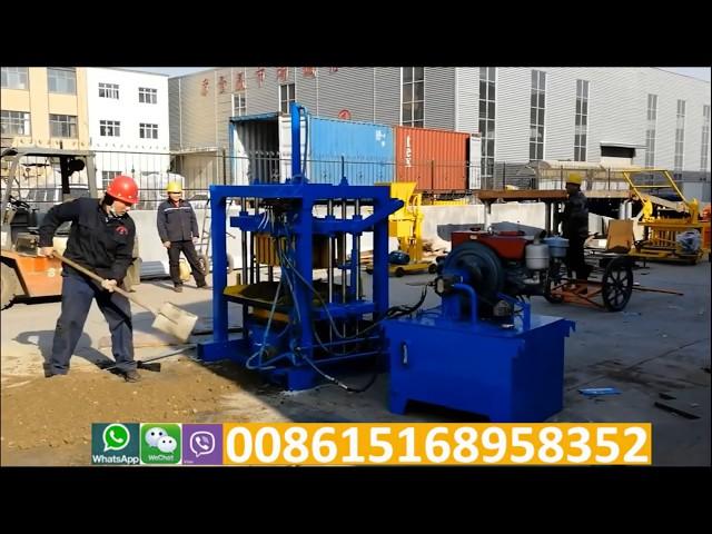 QTJ4 40 smallest hydraulic block machine, diesel engine hydraulic brick making machine