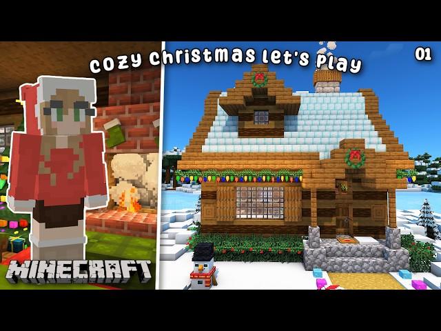 Building The COZIEST Winter Cabin  | Minecraft Christmas Let's Play Ep 01