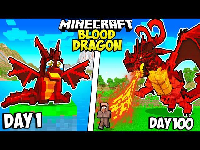 I Survived 100 Days as a BLOOD DRAGON in Minecraft