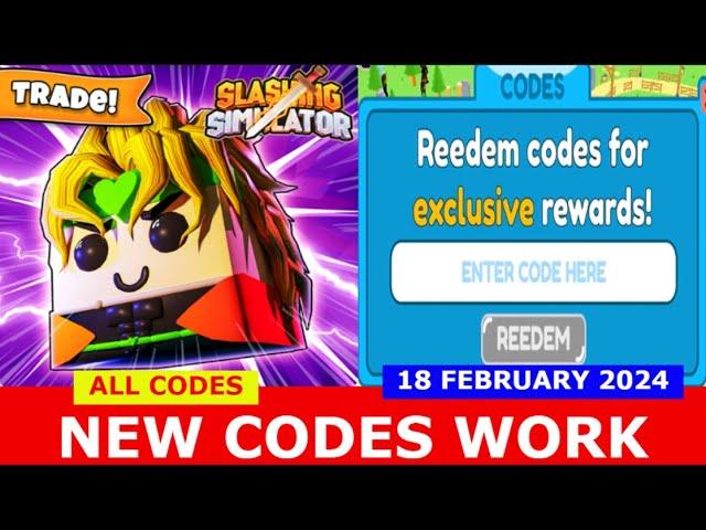 *NEW CODES* Slashing Simulator ROBLOX | ALL CODES | FEBRUARY 18, 2024