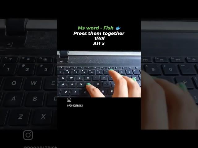 MS word Fish #keyboardshortcuts #reels  #computer #msword #edu #career #hp #trending #explore #tech