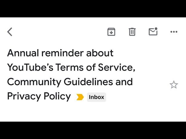 Update  | Annual reminder about YouTubes Terms of Service, Community Guidelines and Privacy Policy