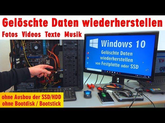 Gelöschte Daten wiederherstellen - Fotos Videos Texte Musik - Windows 10 ohne Ausbau der HDD - [4K]