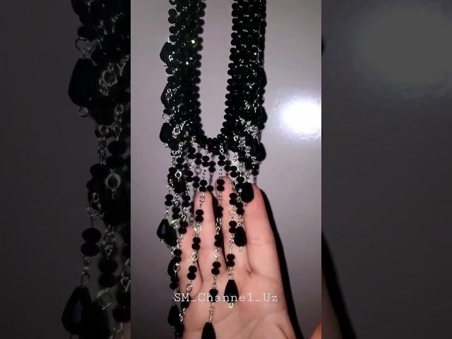 Handmade beaded necklace // diy Хрустальное ожерелье //