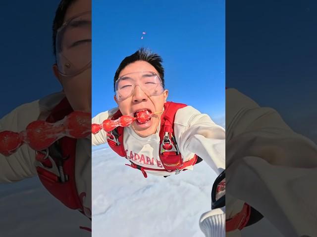 Eating candied haws in the sky️ #skydiving #extreme #unbelievable #adventure #viralshorts