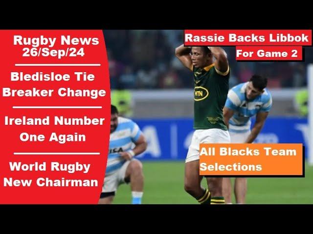 Rugby News 26/Sep Schmidt calls for Bledisloe Change. Springboks & All Blacks. Rugby World Rankings