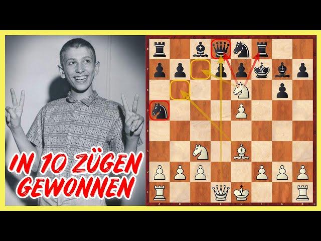 Bobby Fischer ZERSTÖRT Großmeister in 10 Zügen || Robert James Fischer vs. Samuel Reshevsky