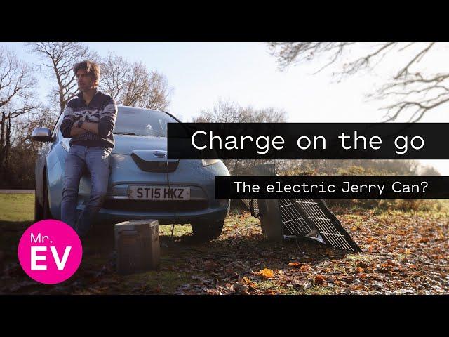 Charging an electric car with an EcoFlow battery and solar panel