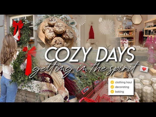 COZY DAYS | decorating our porch, winter clothing haul, baking cookies, & Christmas shopping ️