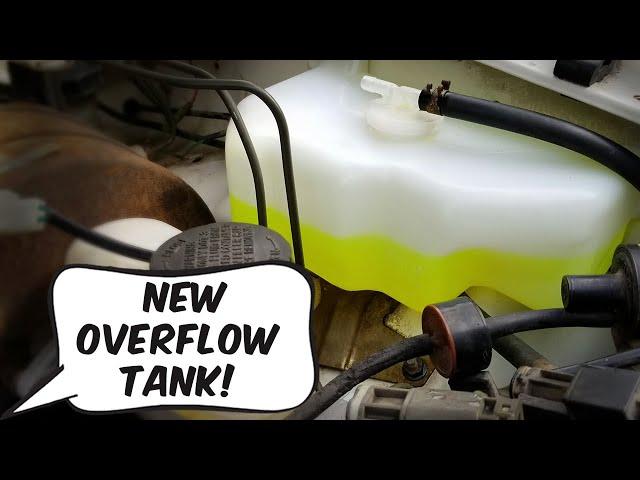 Installing new Radiator Overflow Tank on the Nissan 720!