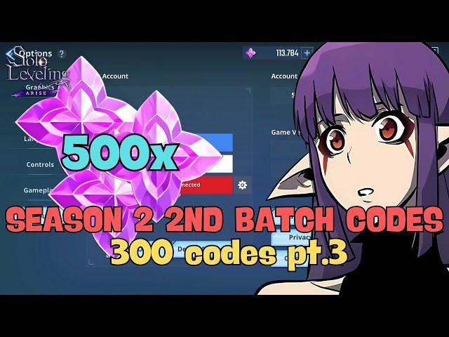 Solo Leveling Arise: Redeem Codes Batch 2 - 300 new content creator codes PT.3