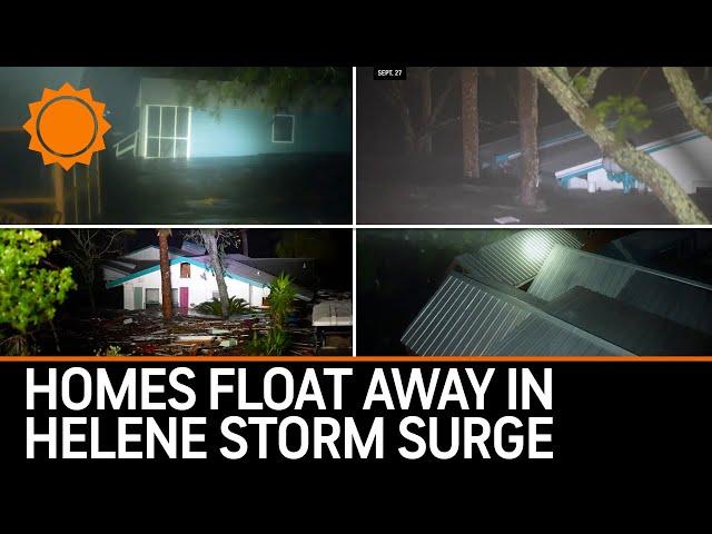 Homes Float Away in Hurricane Helene's Storm Surge