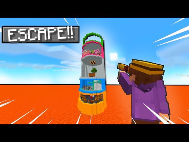 Escape the Rising Lava Tower in Minecraft...