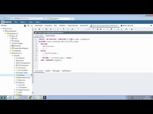 Functions Or Stored Procedures in Database #Postgresql #PL/SQL