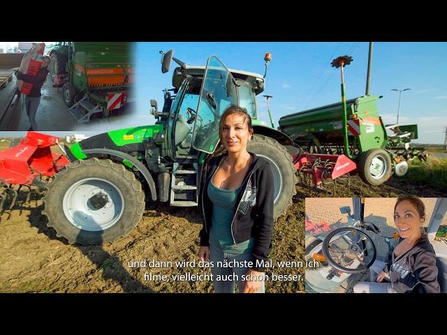 Deutz tractor full of technology under control of farmergirl