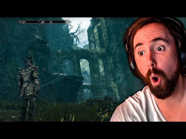 Dark Souls Modded Into Skyrim GAMEPLAY | Asmongold Reacts