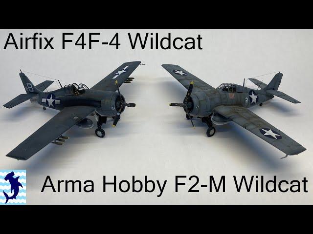 2 for 1!  Wildcat Dual Build!  Airfix F4f and Arma Hobby FM-2 1:72 full build