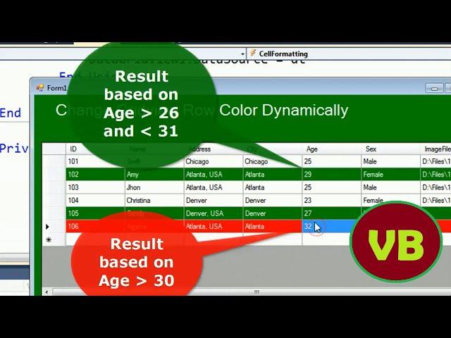 How to change datagridview row color based condition in VB.Net source code dynamically | VB.Net