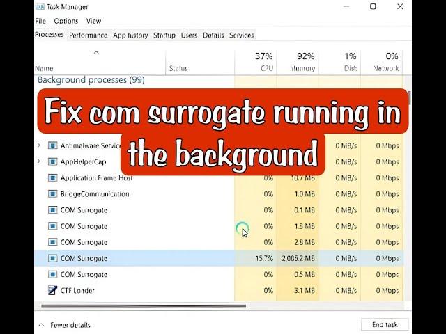 How to fix Com Surrogate or "dllhost.exe"High cpu usage in windows 8.1,10,11