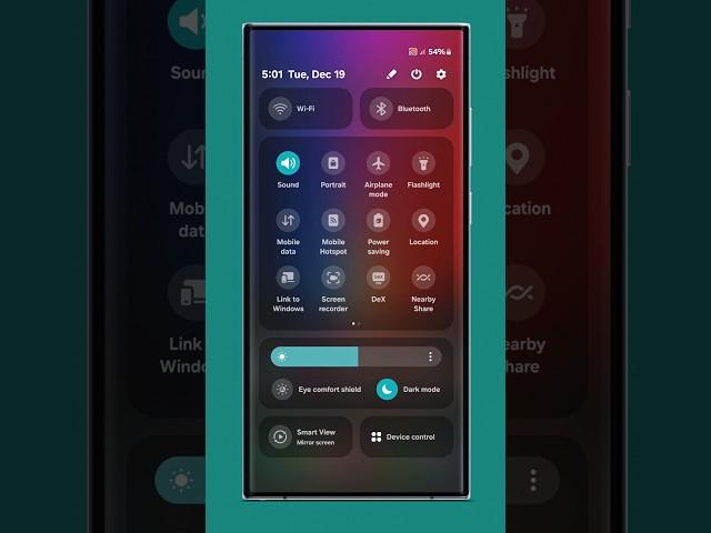 One UI 6 - Access Full Quick panel with a Swipe