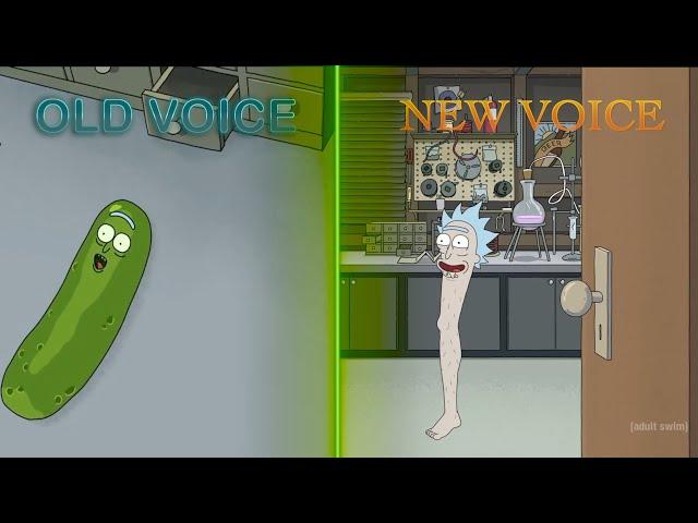 Side by side comparison of Rick and Morty's new voice