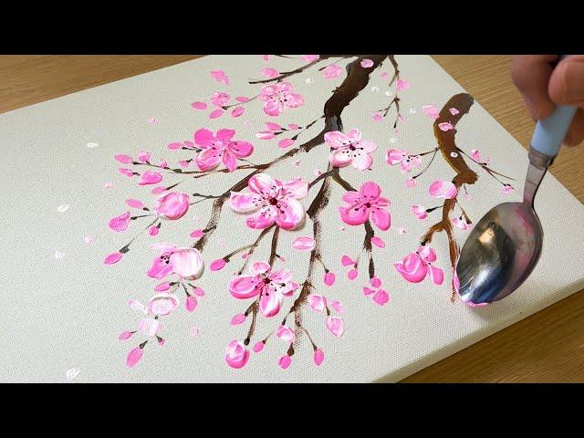 Painting Cherry Blossom / Acrylic Painting Techniques