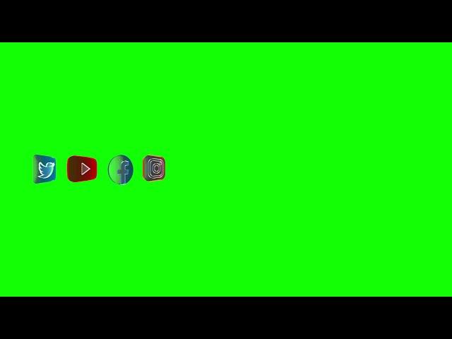 Animated Green Screen Social Media Icon Copyright Free || Animated Green Screen Lower Third