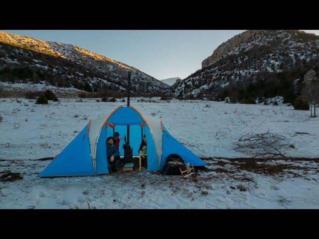 CAMP ON THE FROZEN LAKE! THE STORM NEVER STOPED!