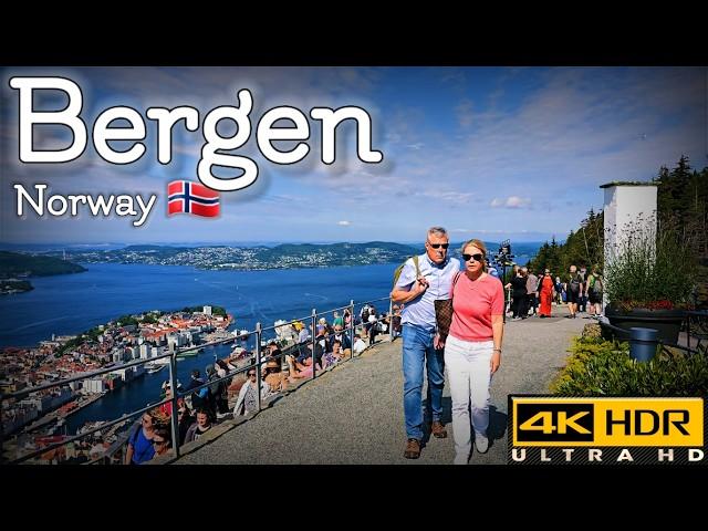 Walk with Me in Bergen in Norway | Fløyen Mountain | 4K HDR | July 2024