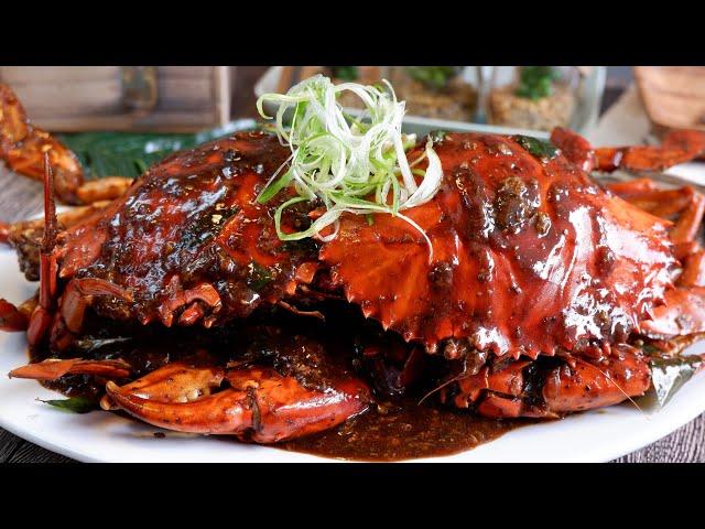 Super Easy Famous Singapore Black Pepper Crab Recipe 黑胡椒螃蟹 Singapore Seafood / Food Recipe