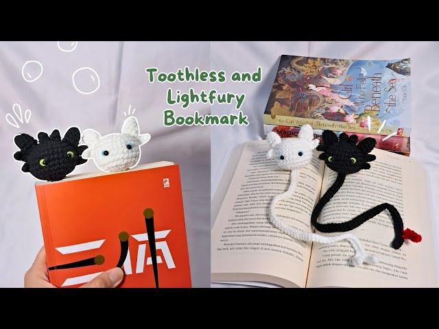 toothless and light fury crochet bookmark | crochet how to train your dragon