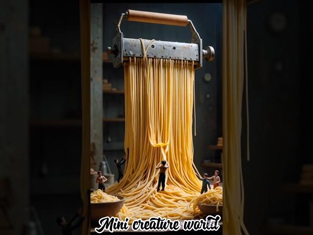 "Tiny Chefs Cooking Giant Noodles! " #foodshorts #shorts #shortvideo #youtubeshorts #s