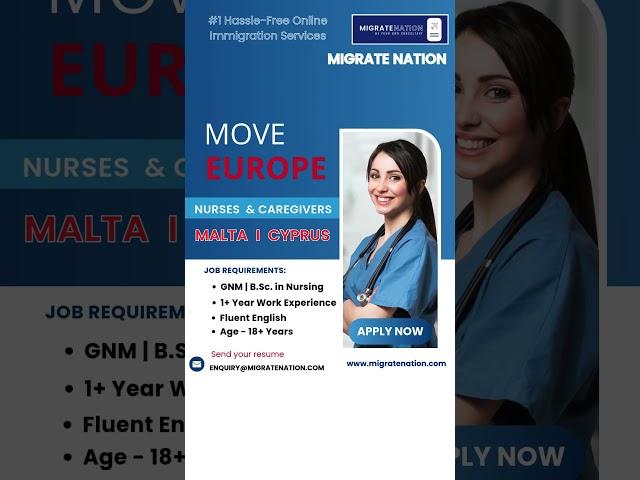 Europe Work Permit Visa – Nurses & Caregivers Wanted! Apply Today! 🩺 #nursejobs #caregiver #shorts