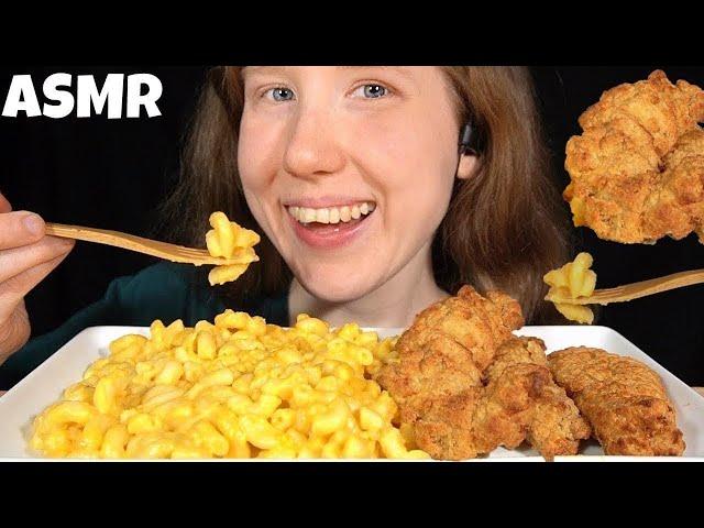 ASMR Mac & Cheese & Chicken Tenders (No Talking) Eating Sounds