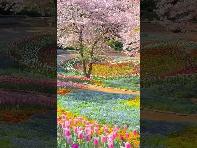 Discover the Vibrant Rainbow Flower Field at Hinoyama Koen Park 